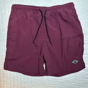 Pacsun solid maroon volley swim trunks